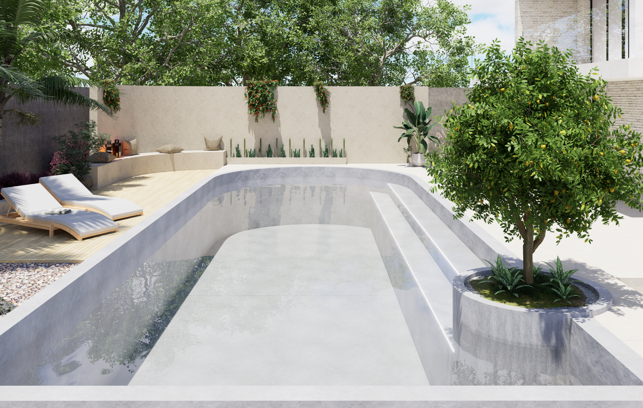 Front-view of the pool